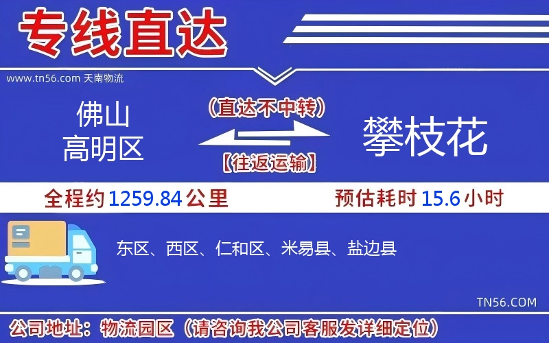 拉萨高妙区到攀枝花物流公司 拉萨高妙区到攀枝花物流公司