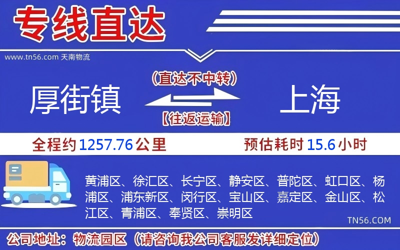 厚街镇到上海物流公司 厚街镇到上海物流公司