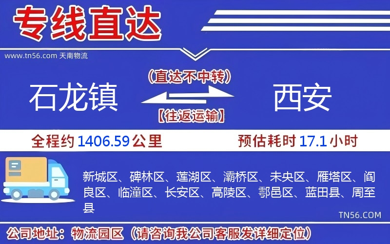 石龙镇到西安物流公司 石龙镇到西安物流公司