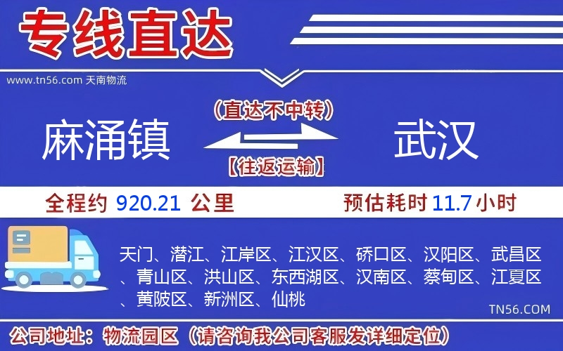 麻涌镇到武汉物流公司 麻涌镇到武汉物流公司