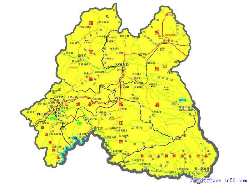 凯时AG物流白山市地图