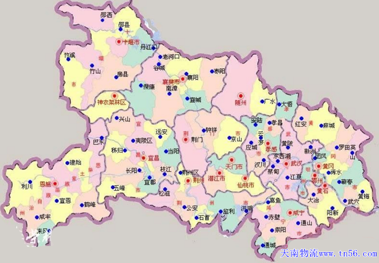 1-1F41G01106159 湖北省物流运输地图
