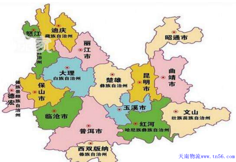 1-1F503111004J9 云南省物流运输地图