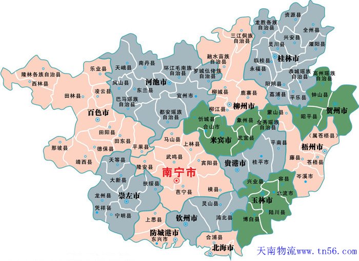1-1F512145124O7 广西省物流运输地图