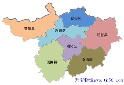 16441C9E-1 汉中到广元物流地图